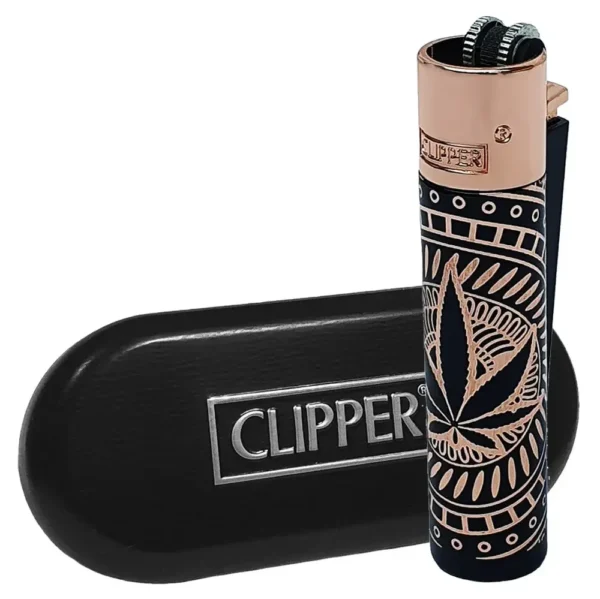 Clipper Metallfeuerzeuge Premium Leaves Bonze/Silber/Gold + Etui – Bild 5