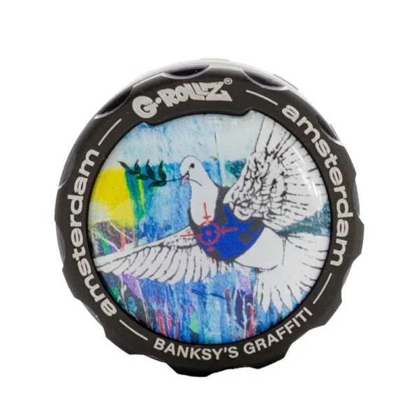 G-Rollz Banksy Graffiti 'Bulletproof Dove' 4part Grinder - 43mm