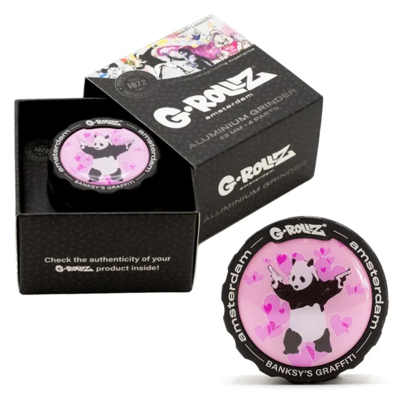 G-Rollz Banksy Graffiti Panda Gunin 4part Grinder - 43mm – Bild 2