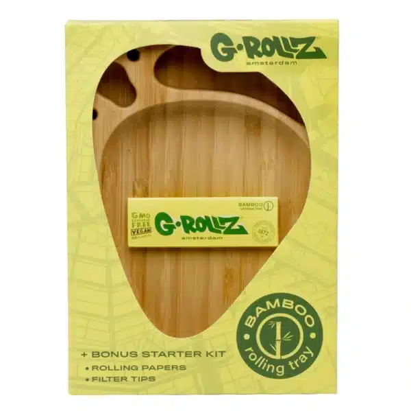 Bamboo Rolling Tray + Starter Kit 19x14