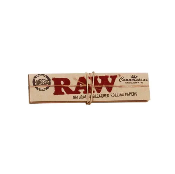 RAW Connoisseur Classic Rolling Papers King Size Slim + Tips