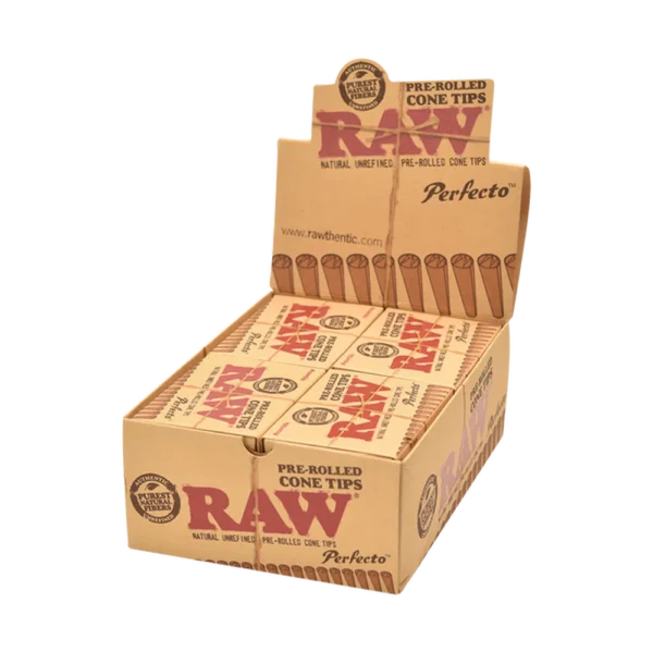 RAW Prerolled Cone Tips Perfecto