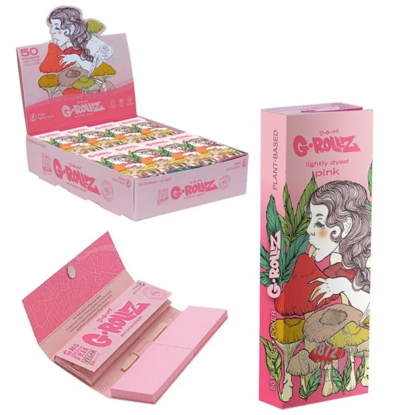 GR355G-DIS G-Rollz  Collector 'Mushroom Lady' Pink - 50 1 14 Papers + Tips online kaufen.webp