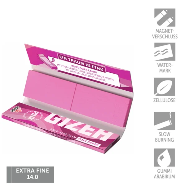 GIZEH_ALL_PINK_King_Size_Slim__Tips_opened online kaufen.webp
